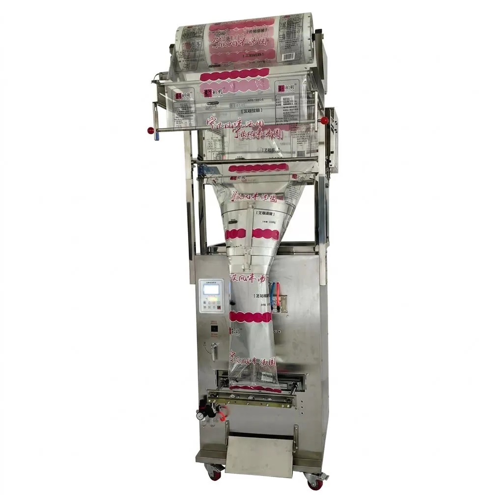 Máy đóng gói định lượng hỗn hợp 2 đầu cân điện tử khí nén100-3000Gram ( hàn 3 biên theo yêu cầu)  HADG-DD17-2