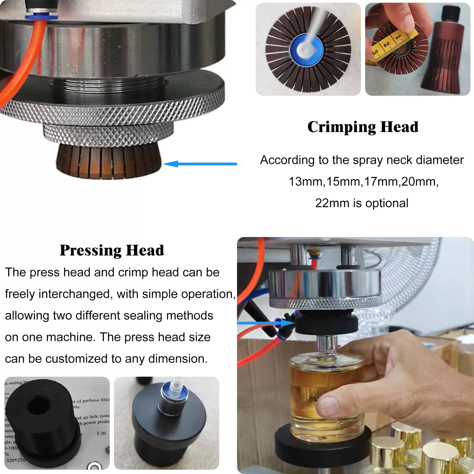 Máy dập nắp chai nước hoa khí nén HADG-DA07