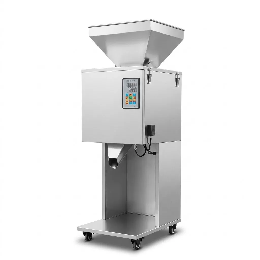 Máy định lượng 1 đầu cân điện tử hạt  không kết dính 10-1500gram HADG-DL004 ( Định lượng theo yêu cầu tới 15kg)