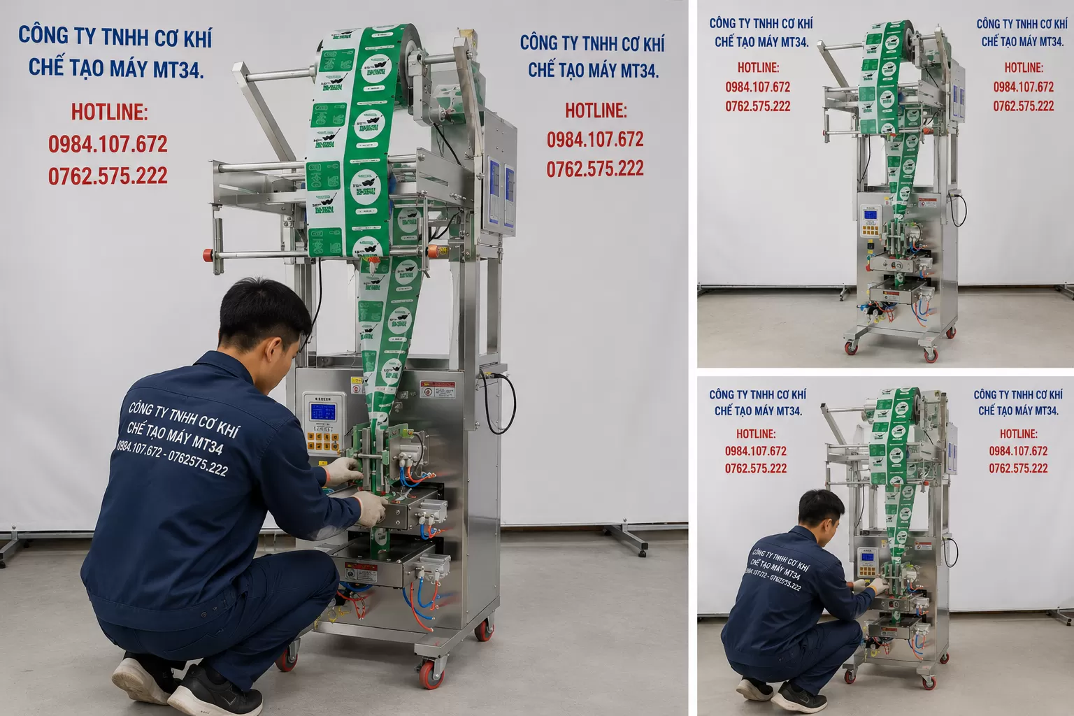 Máy đóng gói 4 biên định lượng hỗn hơp 2 đàu cân điện tử khí nén loại 1 (Từ 2 - 99Gram) và Loại 2 (Từ 10 - 500Gram) HADG-DD18-2