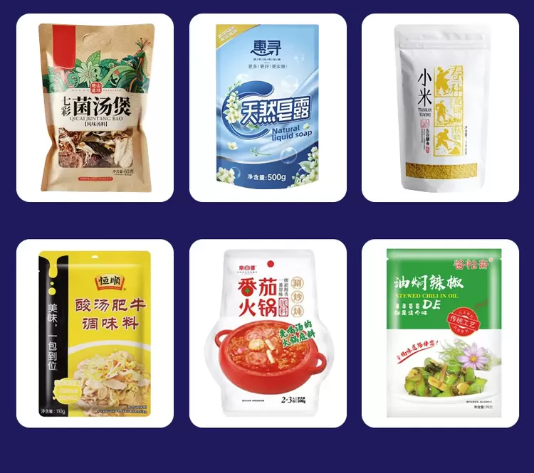 Máy đóng gói dạng hạt túi rời 3 đầu cân điện tử 5-500gram khí nén HADG-DD26