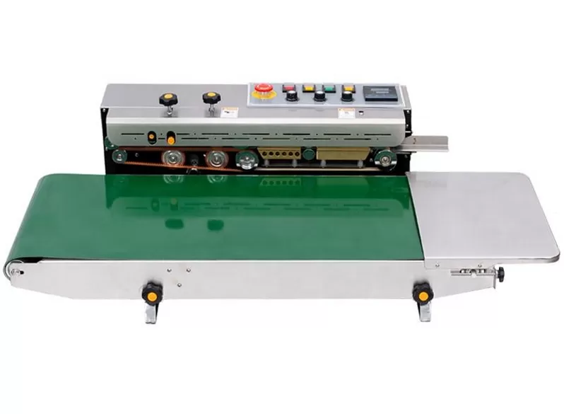Máy hàn miệng túi liên tục có indate FRD1000 WMS băng tải rộng 40cm HADG-HLA12