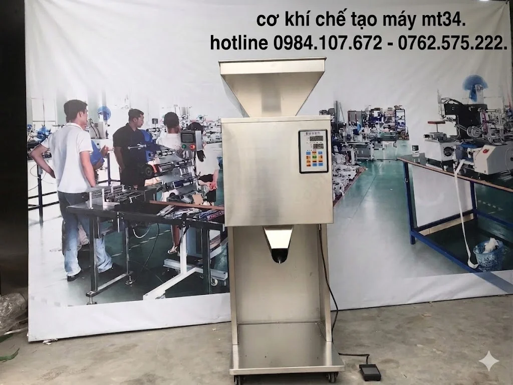 Máy định lượng 1 đầu cân điện tử hạt  không kết dính 10-1500gram HADG-DL004 ( Định lượng theo yêu cầu tới 15kg)