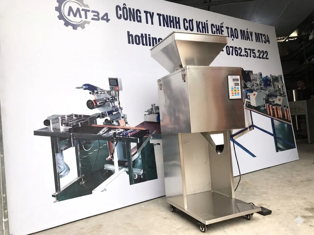 Máy định lượng 1 đầu cân điện tử hạt  không kết dính 10-1500gram HADG-DL004 ( Định lượng theo yêu cầu tới 15kg)