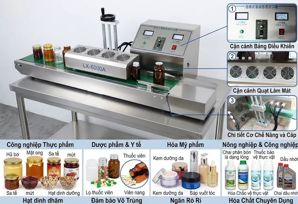 Máy dán màng seal tự động LX-6000A (ĐK seal 100mm) HADG-E08