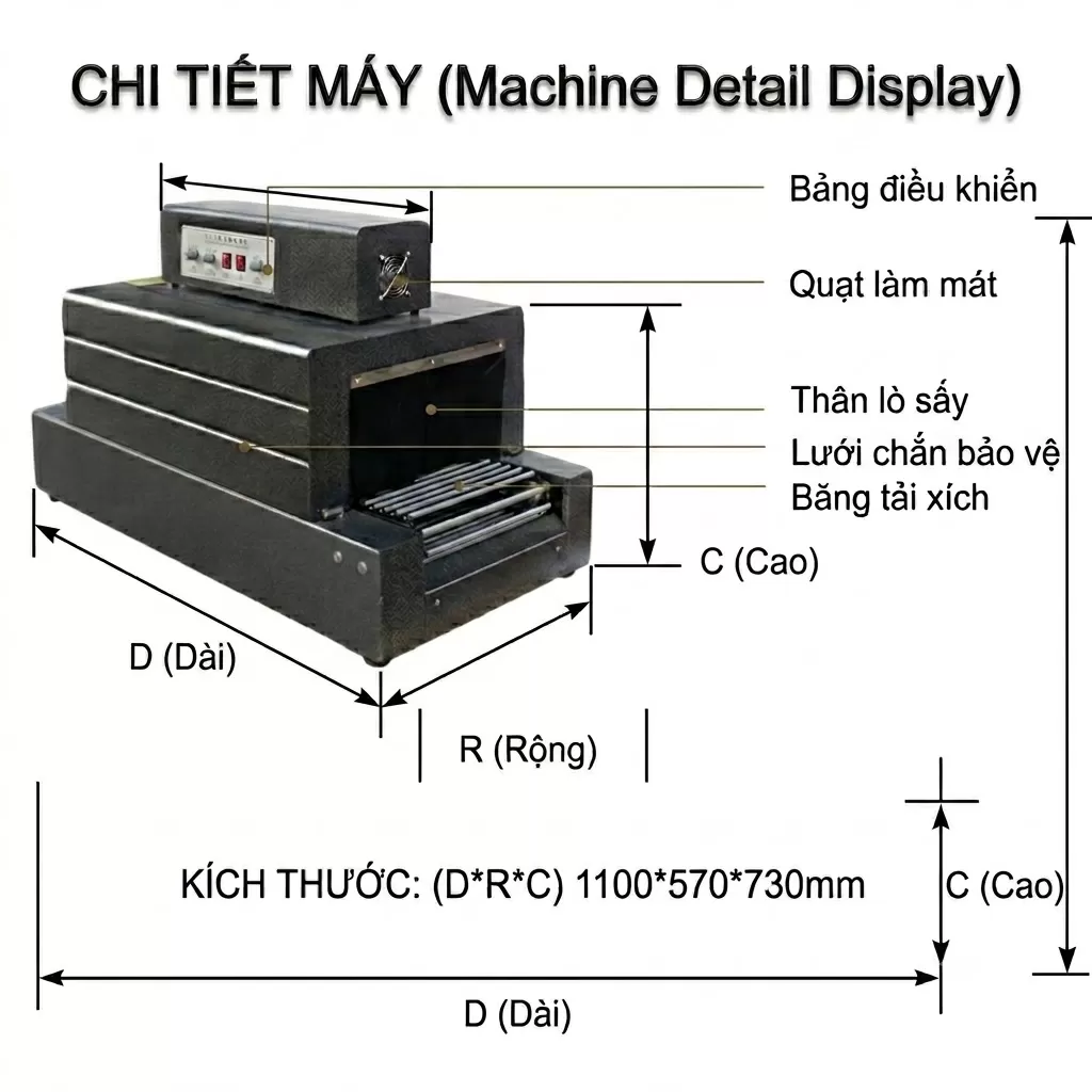 Máy Co Màng Băng Tải Dạng Đũa BS 4020 HAĐG-C01