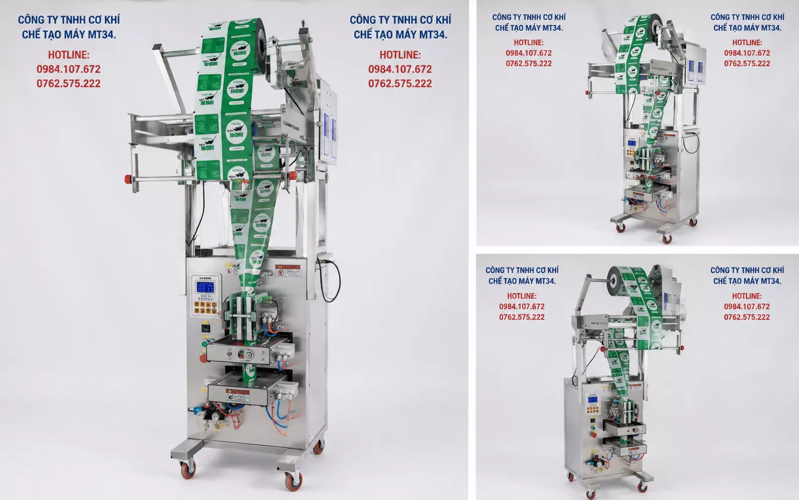 Máy đóng gói 4 biên định lượng hỗn hơp 2 đàu cân điện tử khí nén loại 1 (Từ 2 - 99Gram) và Loại 2 (Từ 10 - 500Gram) HADG-DD18-2