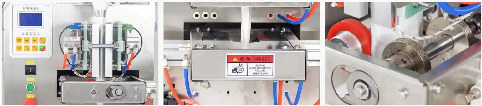 Máy đóng gói 4 biên định lượng hỗn hơp 2 đàu cân điện tử khí nén loại 1 (Từ 2 - 99Gram) và Loại 2 (Từ 10 - 500Gram) HADG-DD18-2