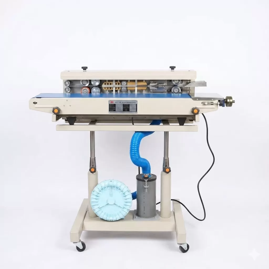 Máy hàn miệng túi liên tục thổi khí DBF-1000 HADF-HLA08