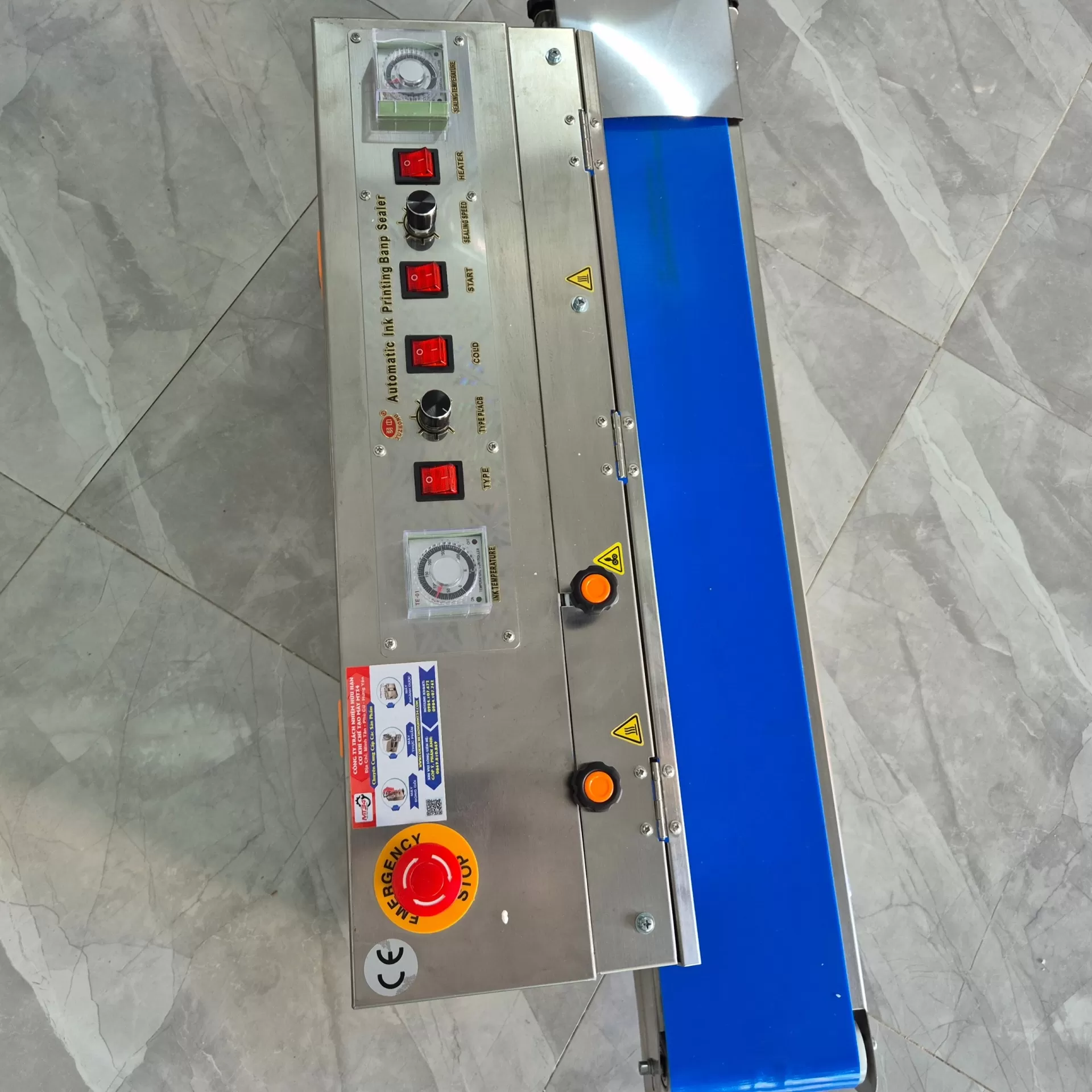 Máy hàn miệng túi liên tục SFR-980 có indate HADG-HLA10