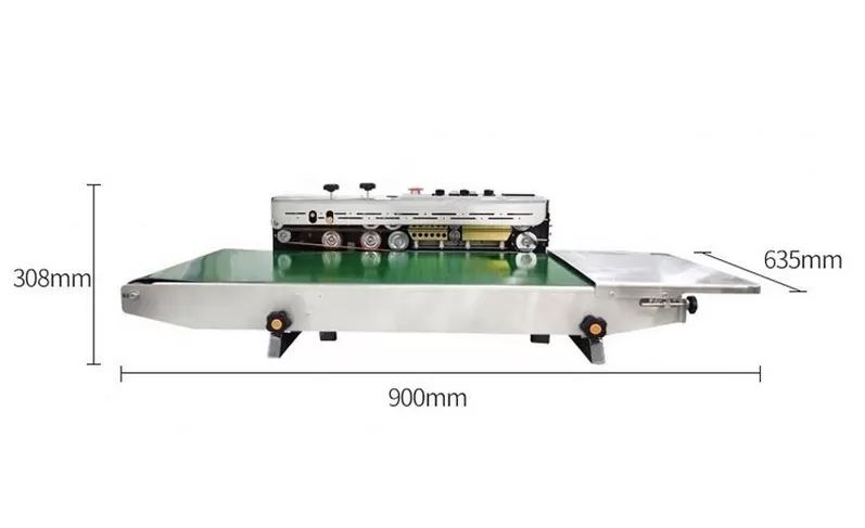 Máy hàn miệng túi liên tục có indate FRD1000 WMS băng tải rộng 40cm HADG-HLA12