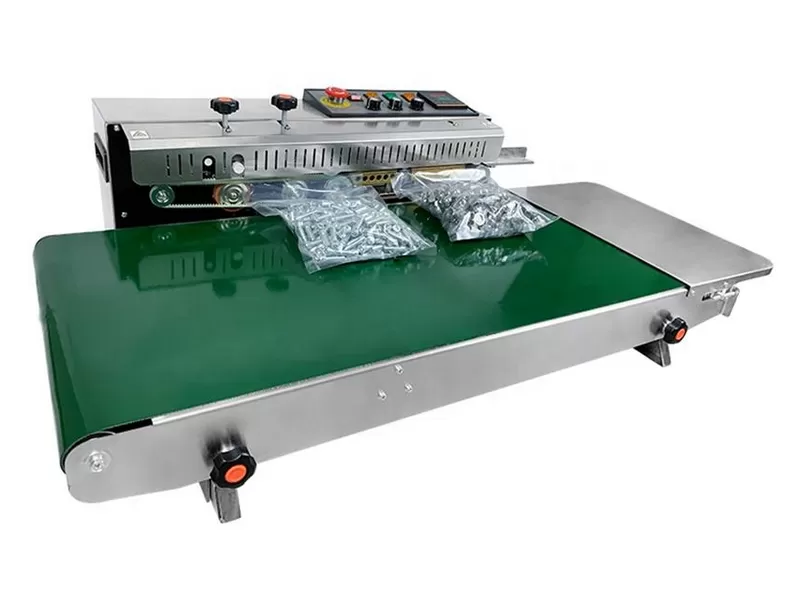 Máy hàn miệng túi liên tục có indate FRD1000 WMS băng tải rộng 40cm HADG-HLA12