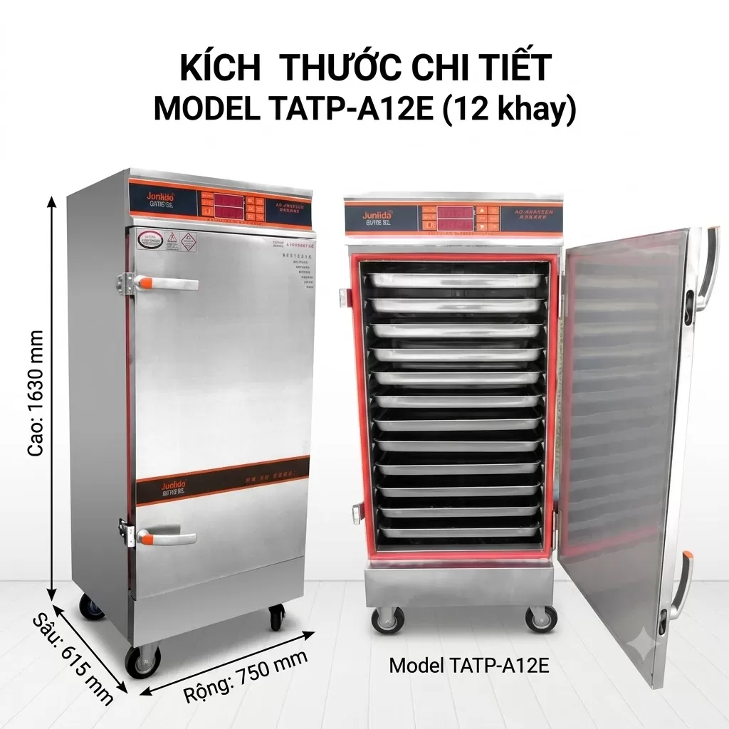 Tủ Nấu Cơm, Tủ Hấp Đa Năng Điện Tử TATP-A12 (4 - 24 Khay)